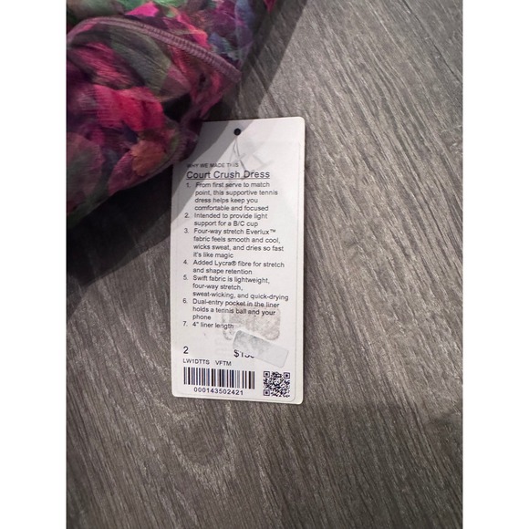 NEW Lululemon Court Crush athletic Dress
Vivid Floral Tone Multi SIZE 2 limited - Picture 5 of 6